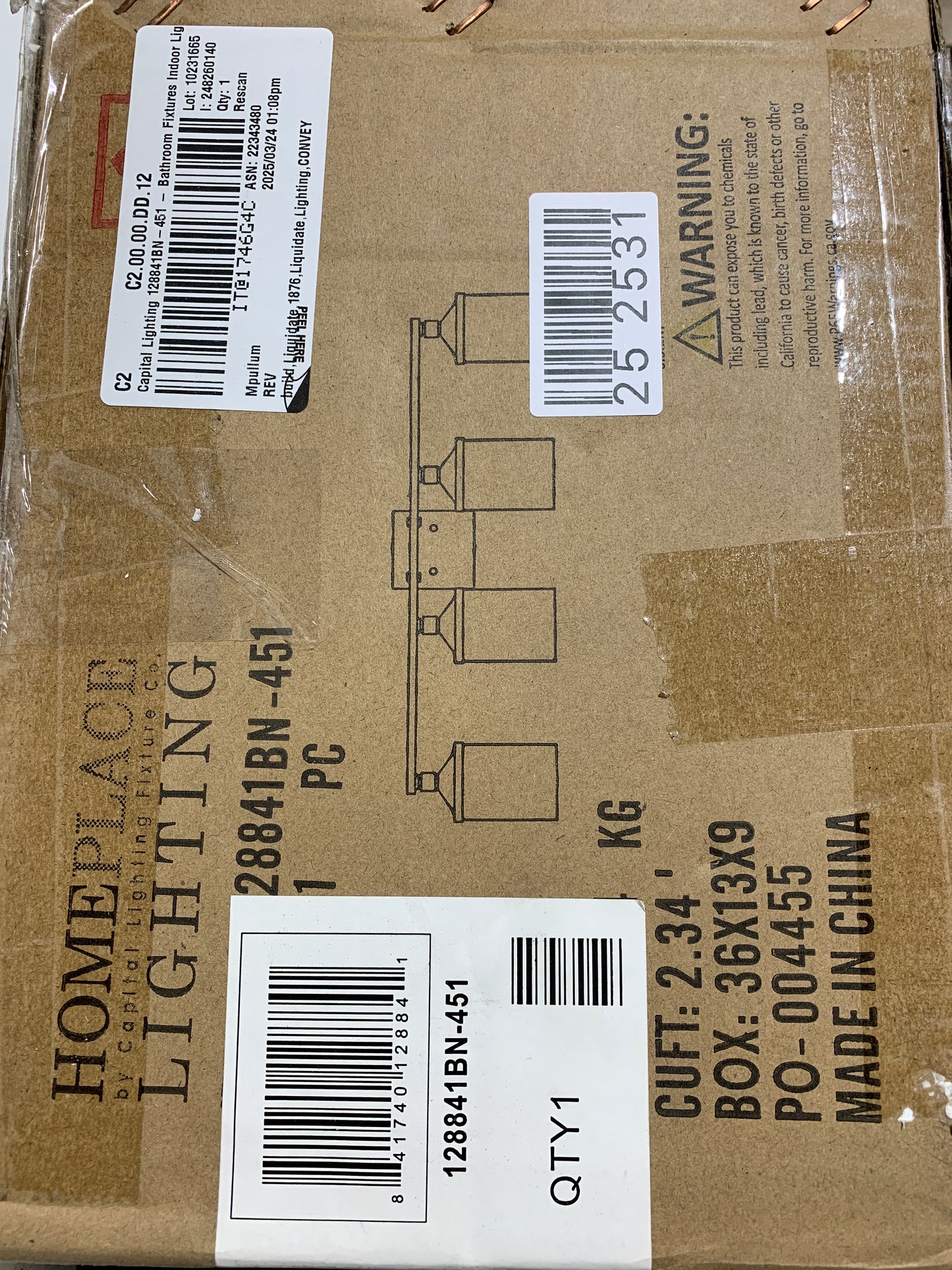 Capital Lighting 128841-451 Colton 4 Light 34" Wide Bathroom Vanity Light Brushed Nickel