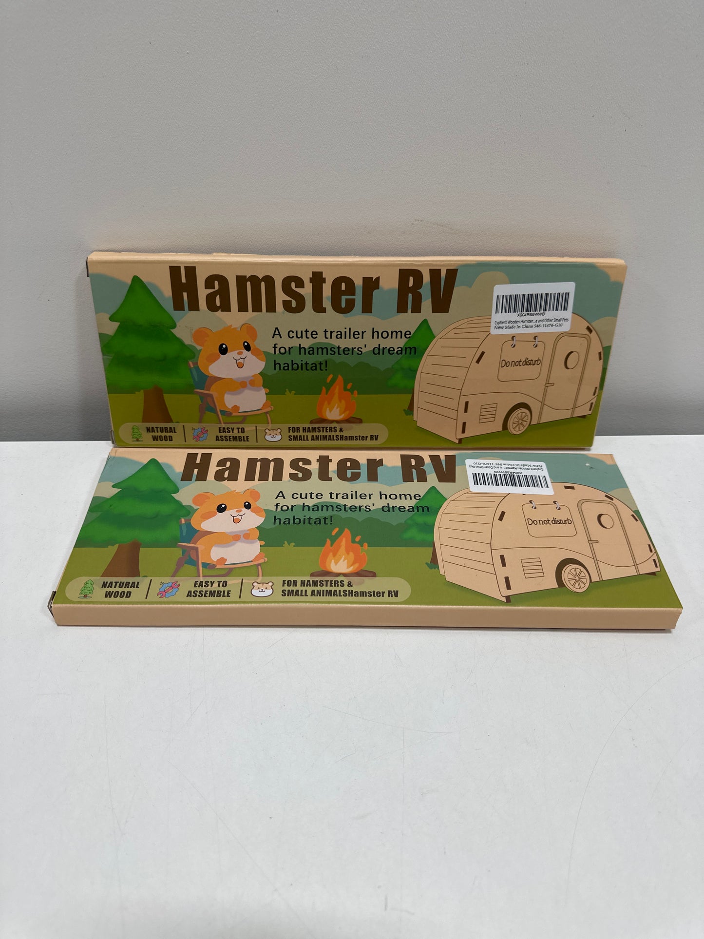 2 x CypherX Wooden Hamster Hideout Hamster Toys Small Animals Cage Accessories for Hammie and Other Small Pets