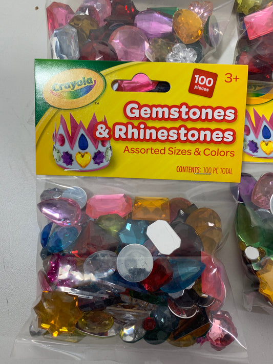 1700 Crayola Gemstones & Rhinestones Assorted Colors & Sizes 100 Pieces