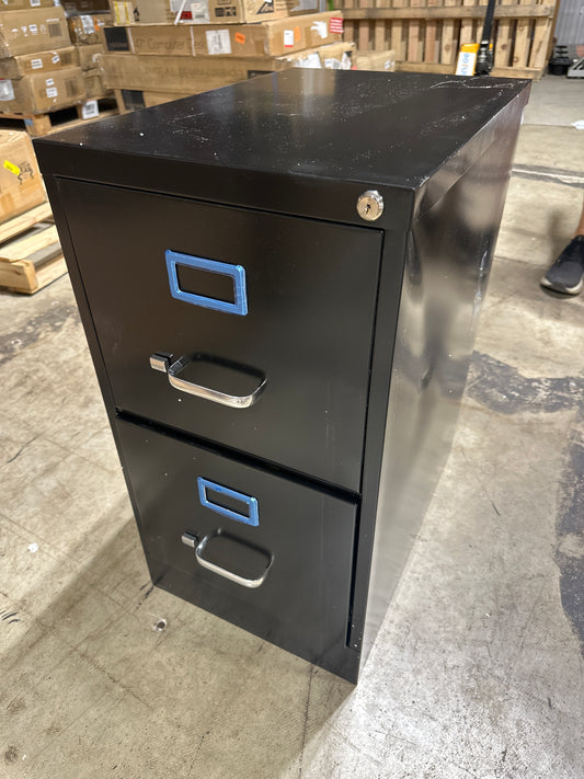 Hirsh 22 Deep 2 Drawer Letter Width Vertical File Cabinet Commercial Grade Black
