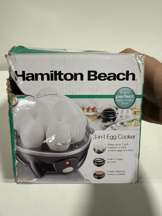 Hamilton Beach 25507 3-in-1 Egg Cooker with 7 Egg Capacity, Black