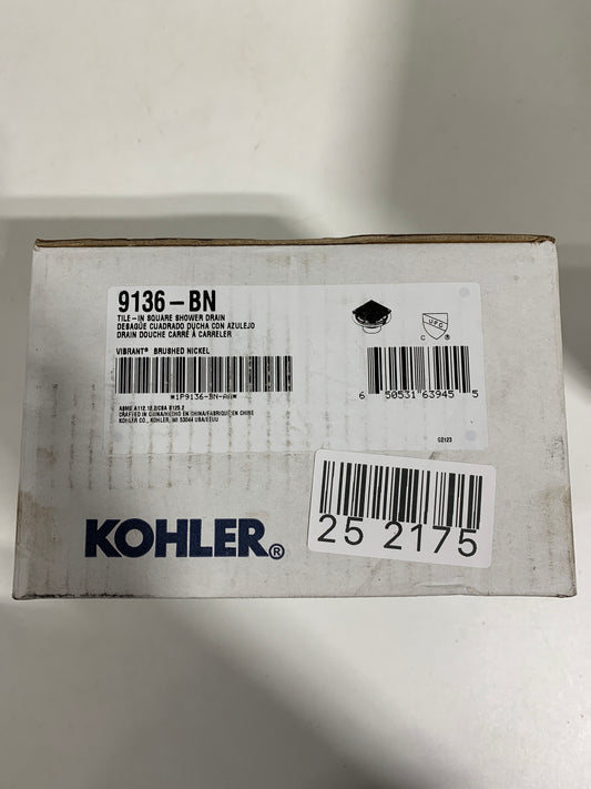 Kohler K-9136 Clearflo Square Design Tile-in Shower Drain Polished Nickel Showers Shower Drains Standard Drains