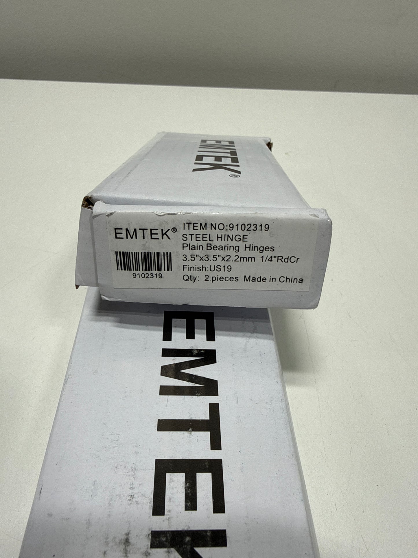 2 Pairs Emtek 91023US19 3.5 X 3.5 in. - 0.25 in. Radius Steel Residential Duty Hinges Flat Black