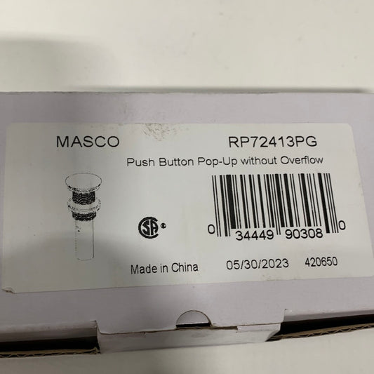 Brizo RP72413PG Other Push Button Pop-up Without Overflow: Polished Gold