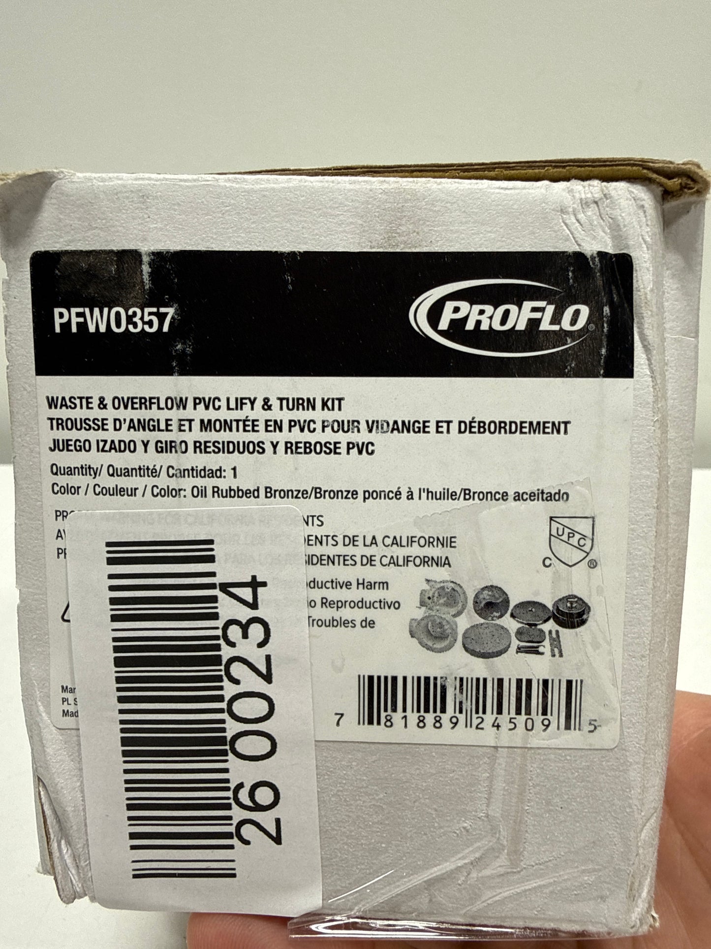 Proflo Pfwo357 1-1/2 Lift and Turn Tub Drain Kit - - Bronze