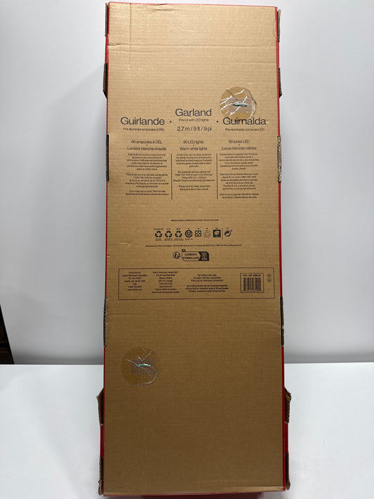 Kirkland 9’ Decorated Garland with Pre-Lit Micro LED LIghts Assorted Colors - *Christmas & Seasonal