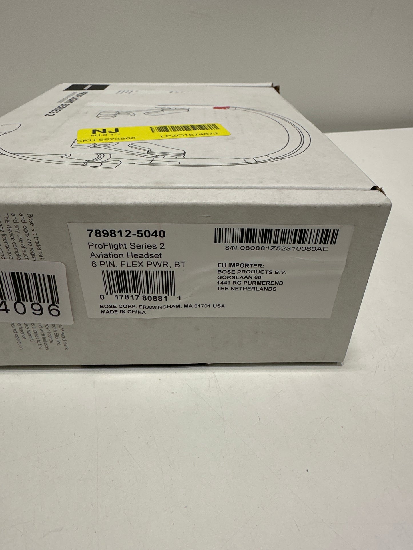 Bose - ProFlight Series 2 Bluetooth Noise-Cancelling in-Ear Aviation Headset with 6-pin Lemo Plug - Black