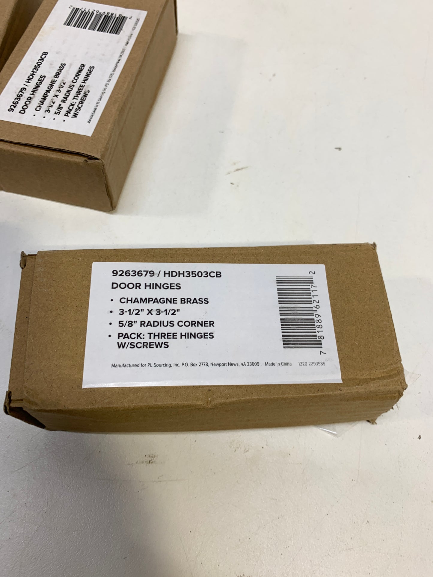 Miseno MDH3503 3-1/2 X 3-1/2 Plain Bearing 5/8" Radius Corner Door Hinge - Pack of 15