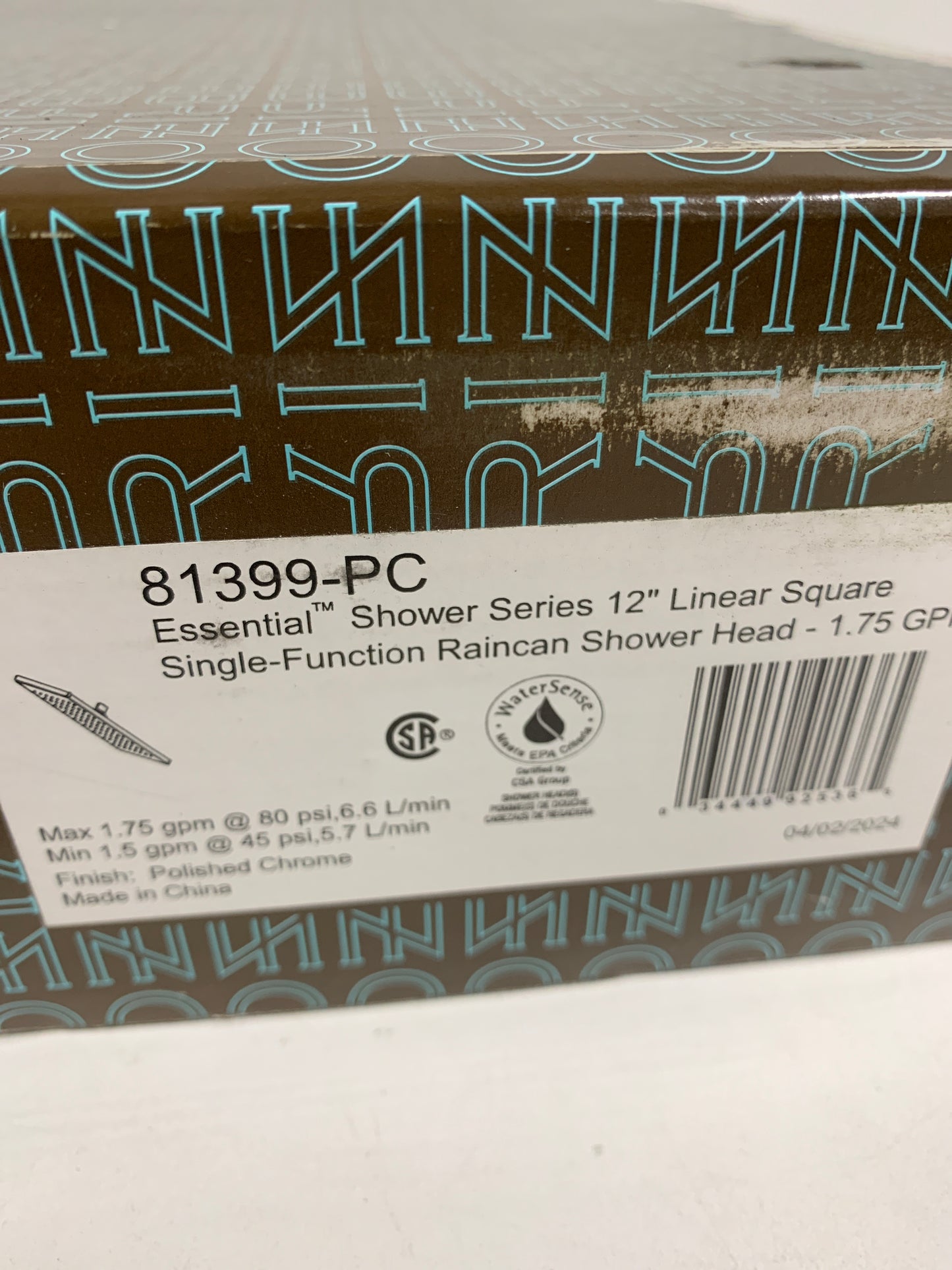 Brizo 81399 Essential 1.75 GPM 12" Single Function Square Metal Raincan Shower Head Chrome