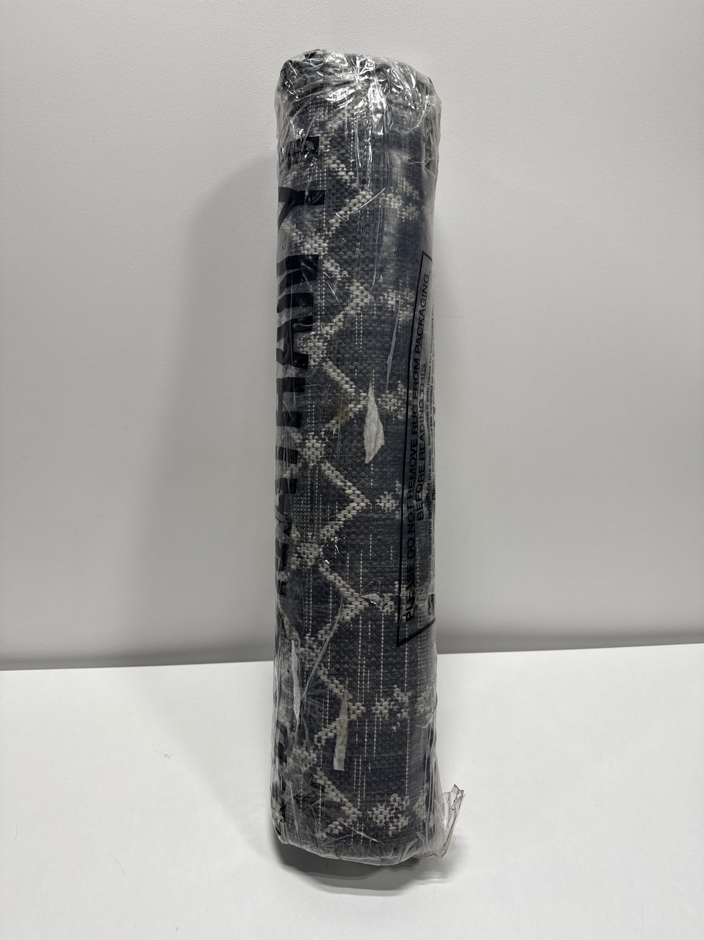 JONATHAN Y SANTA MONICA 2 X 10 Runner Rug Ourika Moroccan Geometric Textured Weave - Black/Gray SMB108F-210