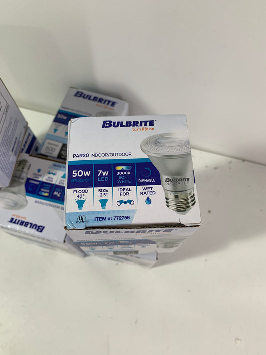 6 Bulbrite 772756 - LED7PAR20/FL40/830/WD/2 PAR20 Flood LED Light Bulb