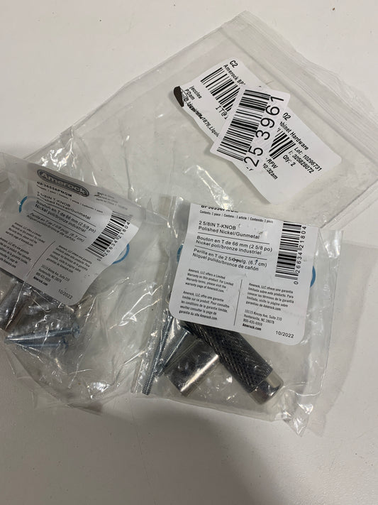 2 Esquire 2-5/8 in. (67mm) Modern Polished Nickel/Gunmetal Bar Cabinet Knob