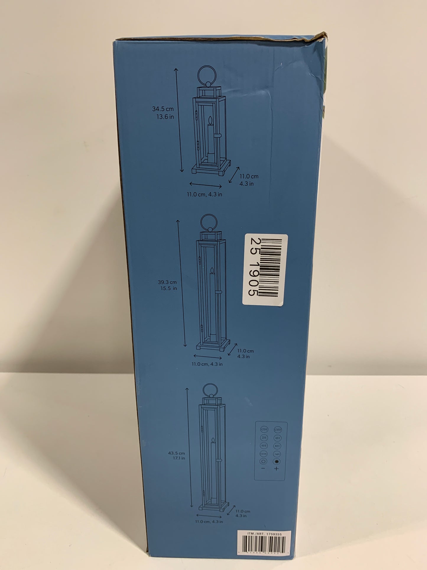 Evergreen LED Tapered Candle All Steel Frame Tower Lantern, Pack of 3