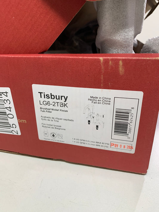 Pfister LG6-2TB Tisbury Deck Mounted Roman Tub Filler with Built-in Diverter - Includes Hand Shower Brushed Nickel