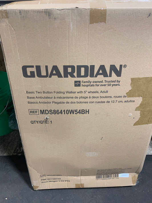 Medline Lightweight Folding Walkers for Seniors, Adults with 5” Wheels, Steel Frame Supports up to 400 lbs.