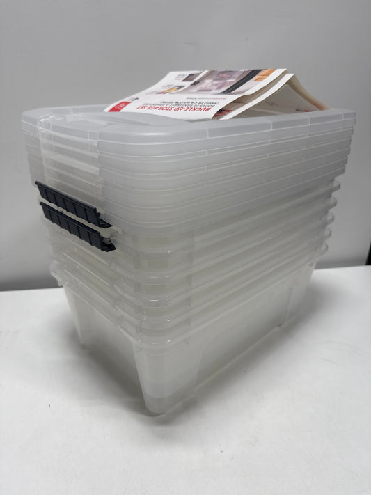 See Desc Iris Buckle up Storage Box 12.9 Quart Clear 6 Count