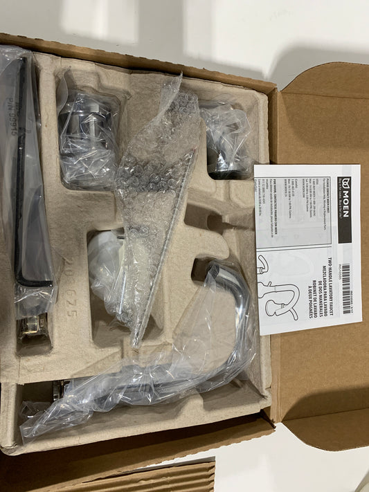 Moen T6142 Gibson Widespread Bathroom Sink Faucet - Includes Pop-up Drain Trim Less Rough in Chrome Faucet Bathroom Sink Faucets Double Handle