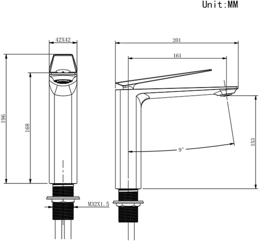 Bathroom Faucets One Hole,Faucet for Bathroom Sink,Bathroom Single Handle 1 Hole Vanity Basin Faucet,Extra Long Spout Lavatory Rv Bathroom Sinks Faucet Deck Mount,Brushed Nickel