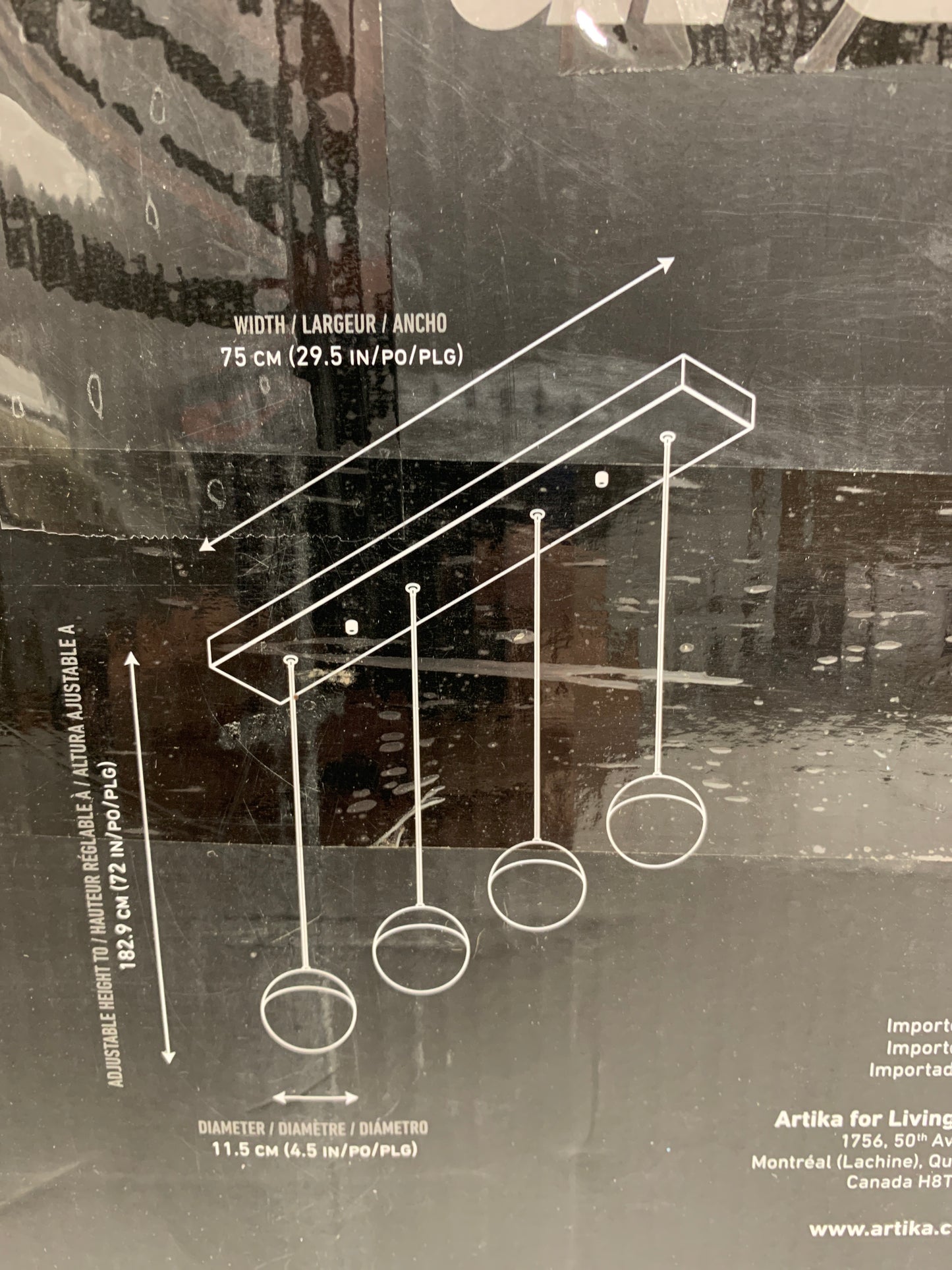 Artika Sparkle 4-Light LED Pendant Ceiling Light, Chrome