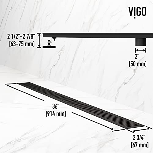 Elan 36 in. Linear Shower Drain in Matte Black