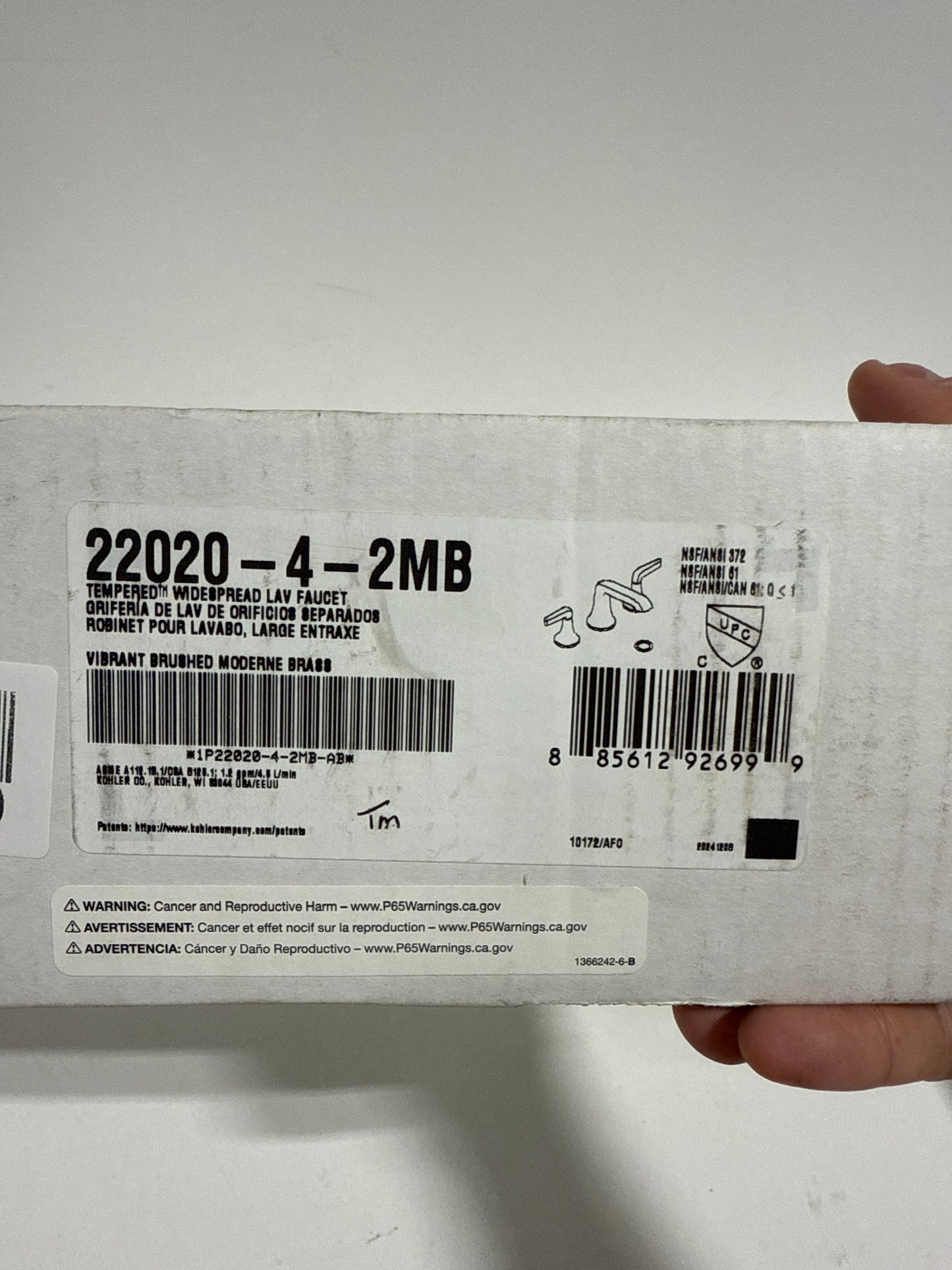 Kohler K-22020-4 Tempered 1.2 GPM Widespread Bathroom Faucet with UltraGlide