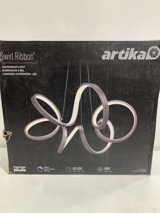 Artika Swirl Ribbon LED Pendant Ceiling Light Black - *Lighting & Electrical
