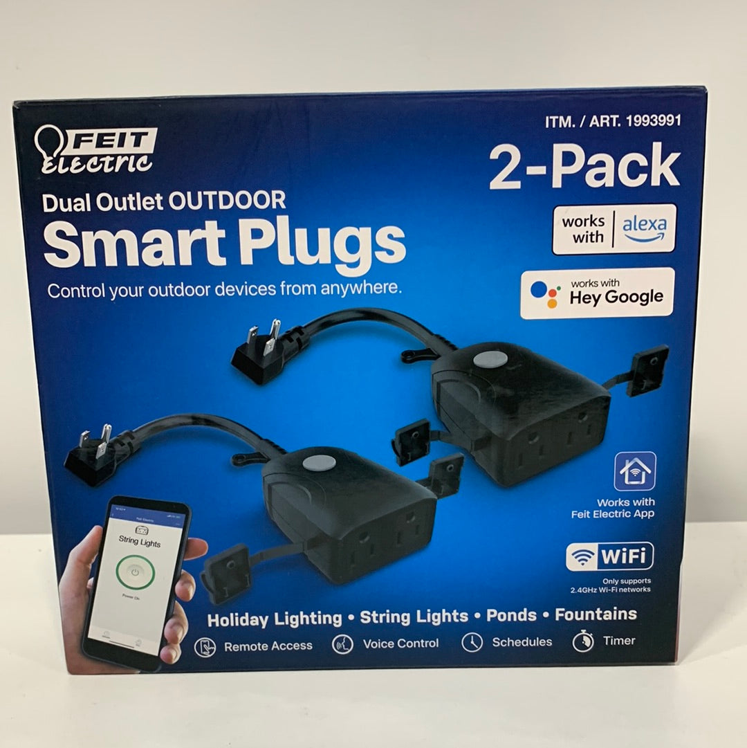 Feit Electric Dual Outlet Outdoor Smart Plugs 2 Pack – Branzoe Retail Outlet