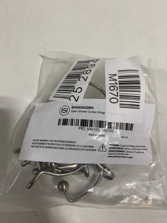 Signature Hardware Open Shower Curtain Rings - Brushed Nickel