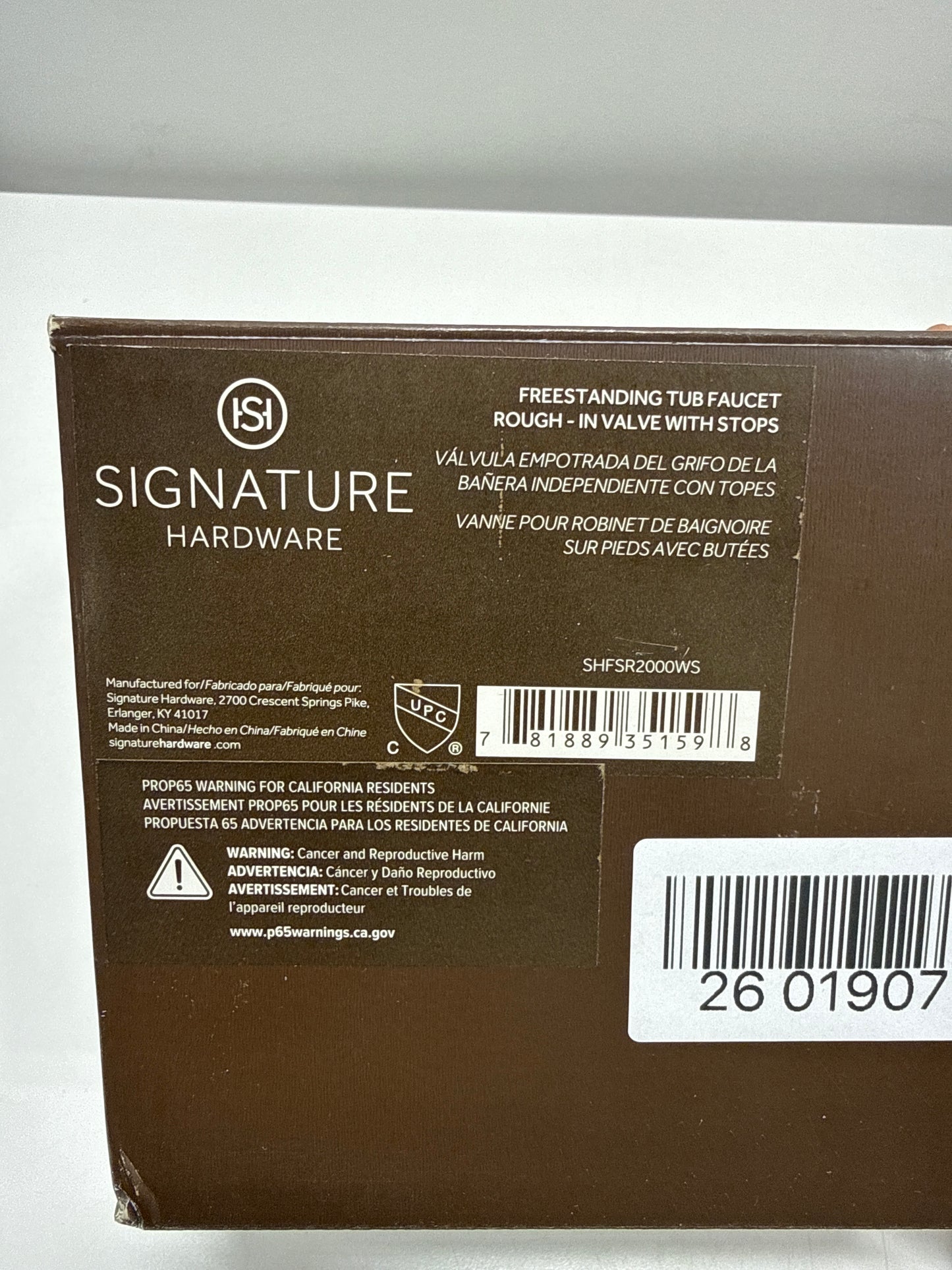 Signature Hardware 448006 Freestanding Tub Filler Rough-In Valve with Stops