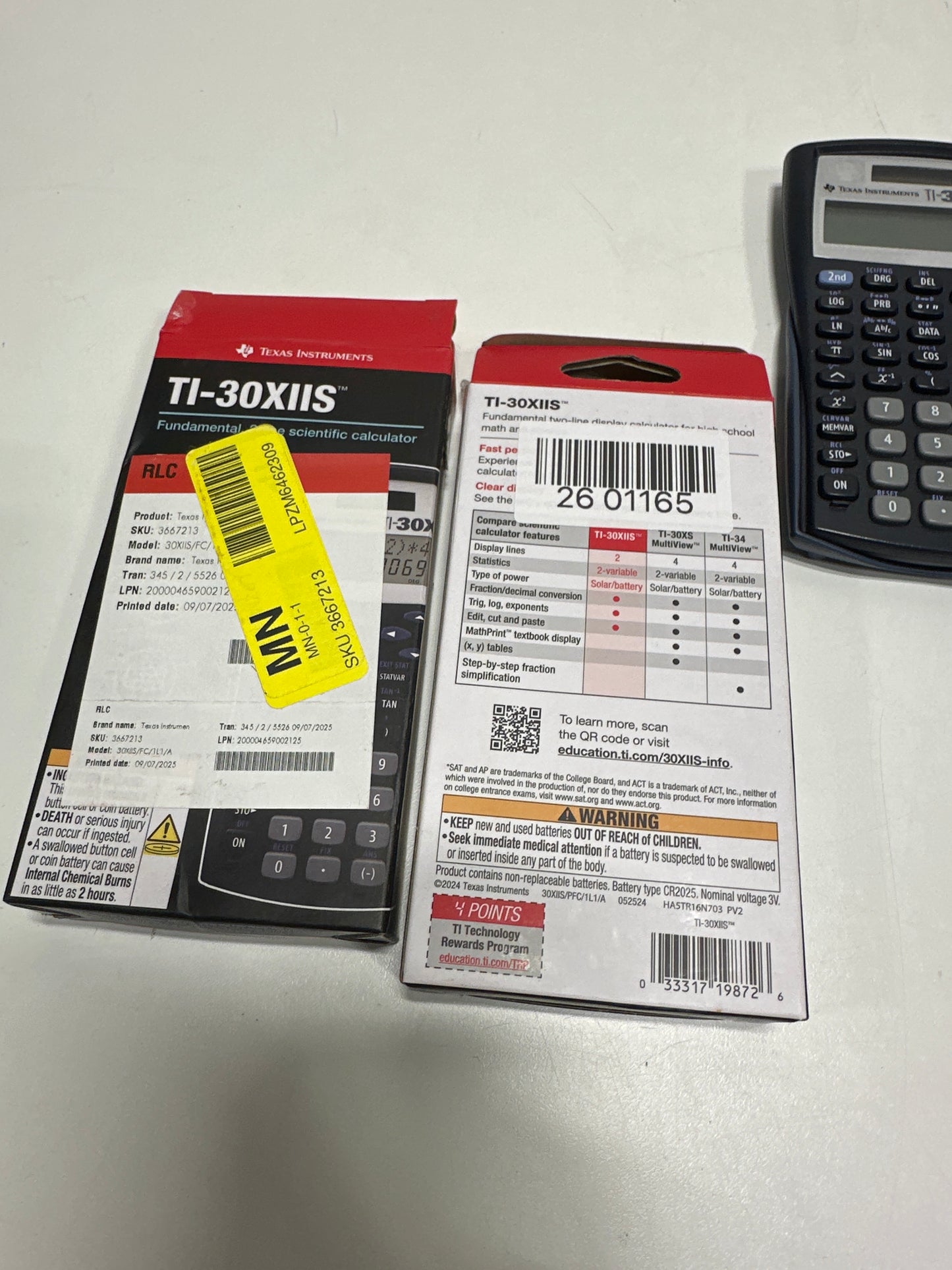 2 Used Texas Instruments TI30XIIS Scientific Calculator - Black