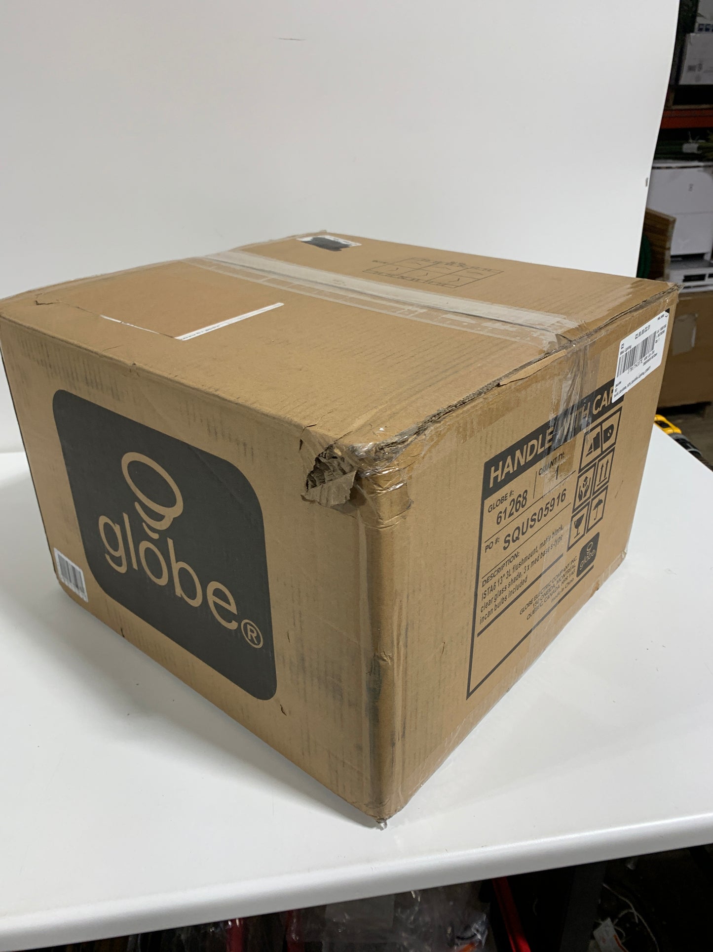 GLOBE Electric 61268 3-Light Flush Mount Ceiling Light Fixture, Matte Black, Clear Glass Shade