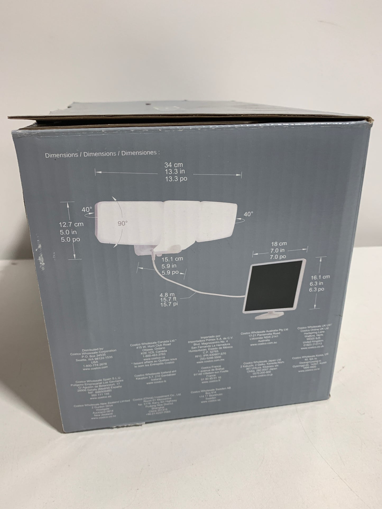 Lutec Motion Activated Solar Security LED Light Triple Head 2500 Lumens