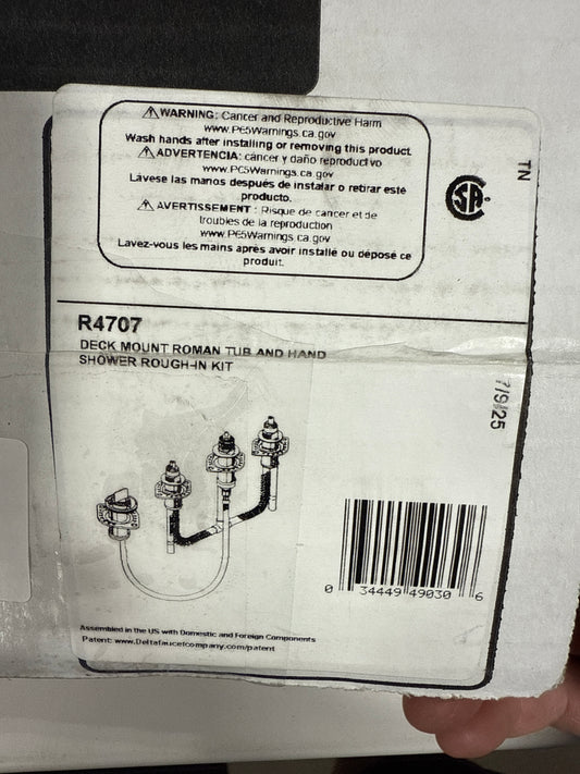 Delta Faucet Roman Tub Rough-In Valve for Delta 2-Handle Roman Tub Bath Faucets with Hand Showers R4707