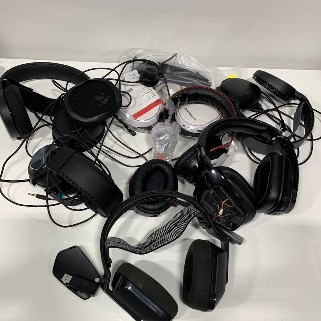 Used/For Parts 7 Gaming Headset Lot Logitech, Steelcase and more