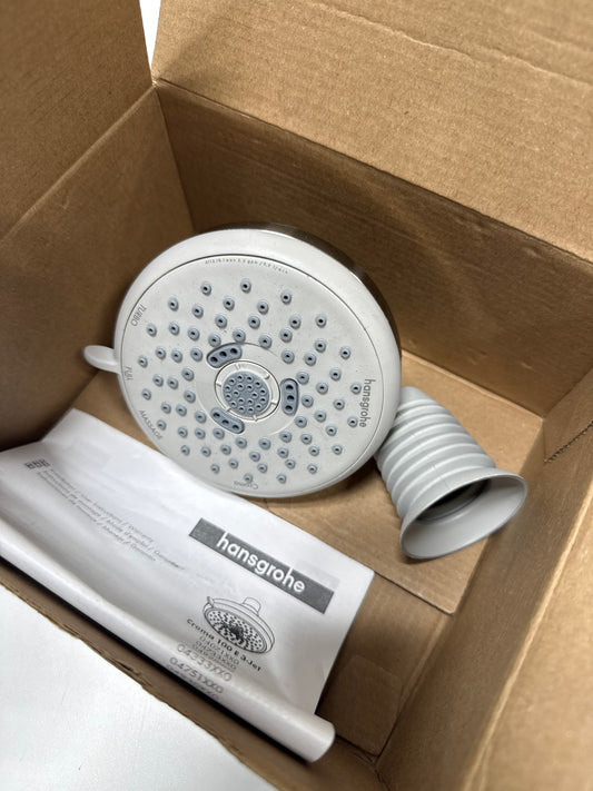 Hansgrohe 04071 Croma 100 Multi Function 2.5 GPM Shower Head Brushed Nickel Showers Shower Heads Multi Function