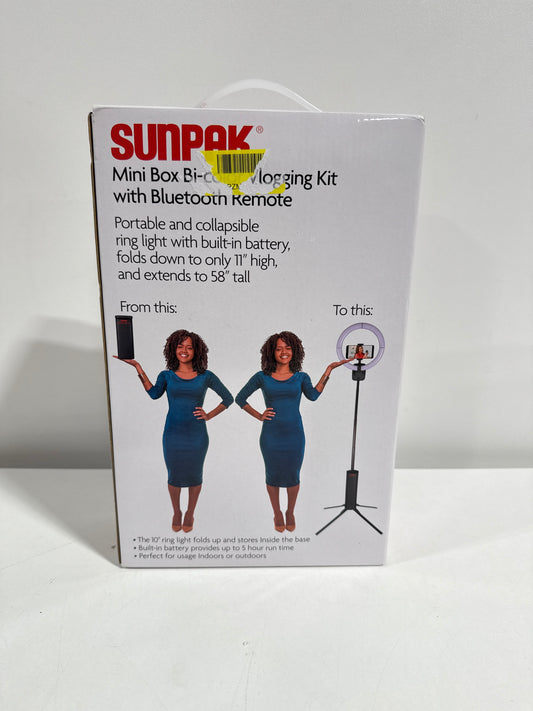 Sunpak - Mini Box Self-Storing Collapsible Bi-Color Vlogging Kit - Black