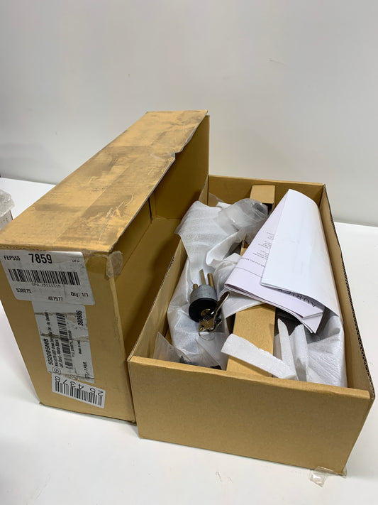 Signature Hardware 953385-KE-LH-238 Aurick Left Handed Solid Brass Keyed Entry Door Lever Set with 2-3/8" Backset Matte Blac