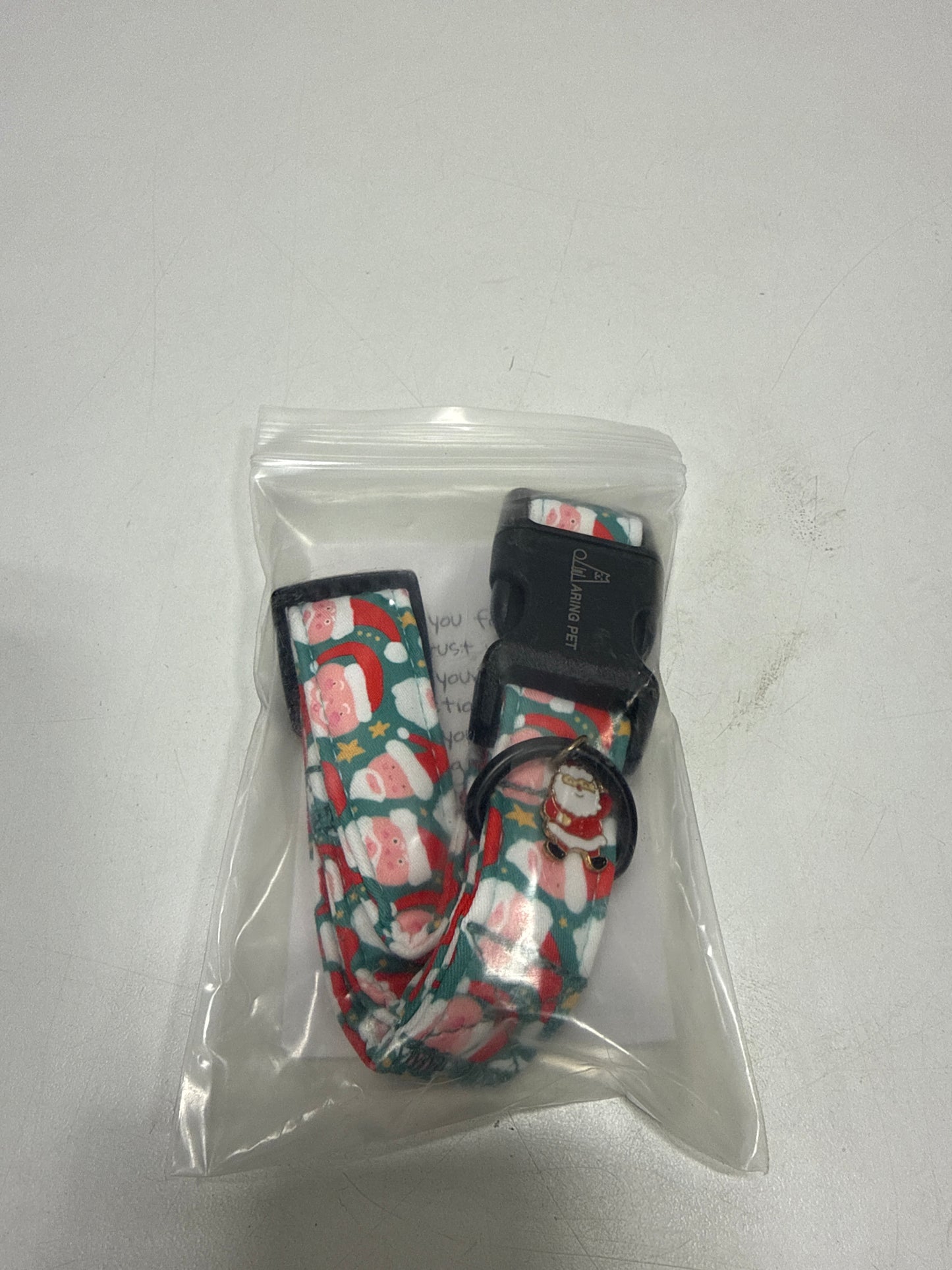 ARING PET Christmas Dog Collar-Cute Green Santa Claus Dog Collars, Adjustable Christmas Pet Collars Puppy Collar with Quick Release Buckle for Girl&Boy Dogs