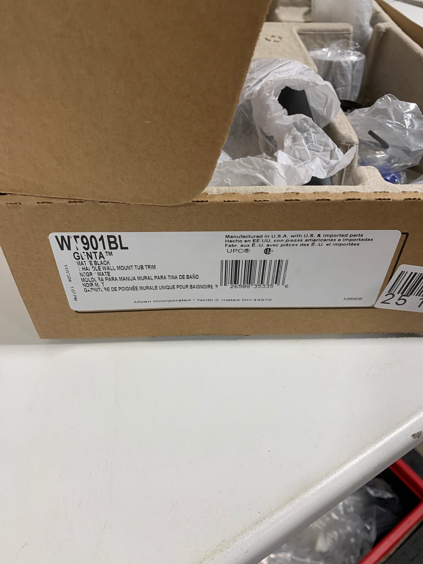 Genta LX Single Handle Wall Mount Tub Filler High Flow Tub Faucet with 10 in. Spout Reach in Matte Black