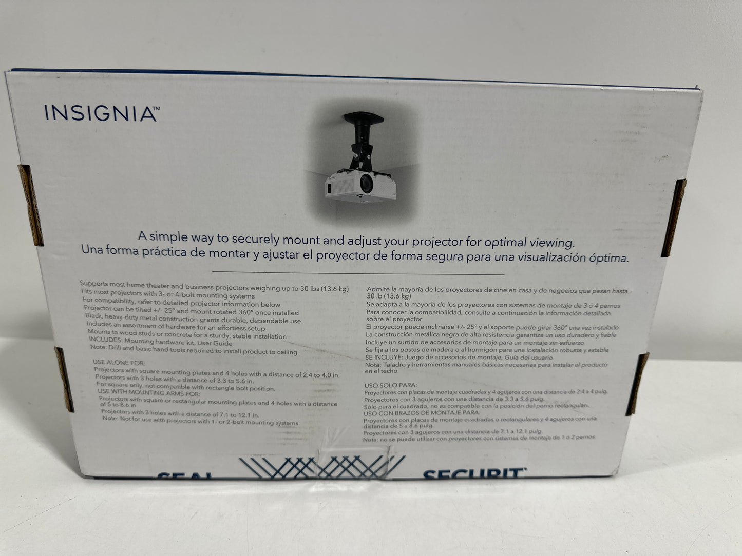 Insignia - Universal Projector Ceiling Mount - Black
