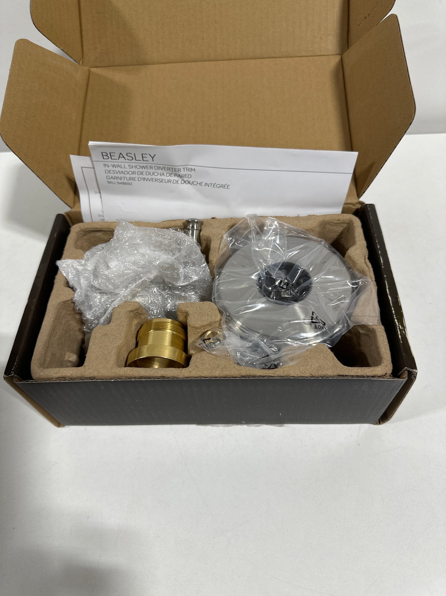 Signature Hardware 948692-LV Beasley Single Handle 6 Function Diverter Valve Trim - Less Valve Brushed Nickel Showers Diverter Trims Single Handle