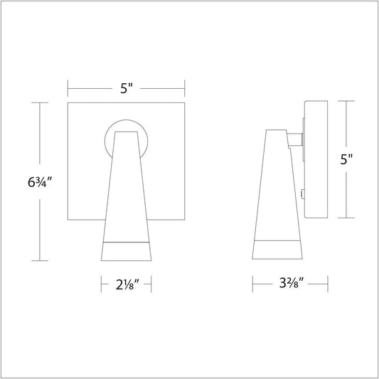 WAC Lighting dweLED, Arne 7in LED Adjustable Wall Light 3000K in Black with Brushed Nickel