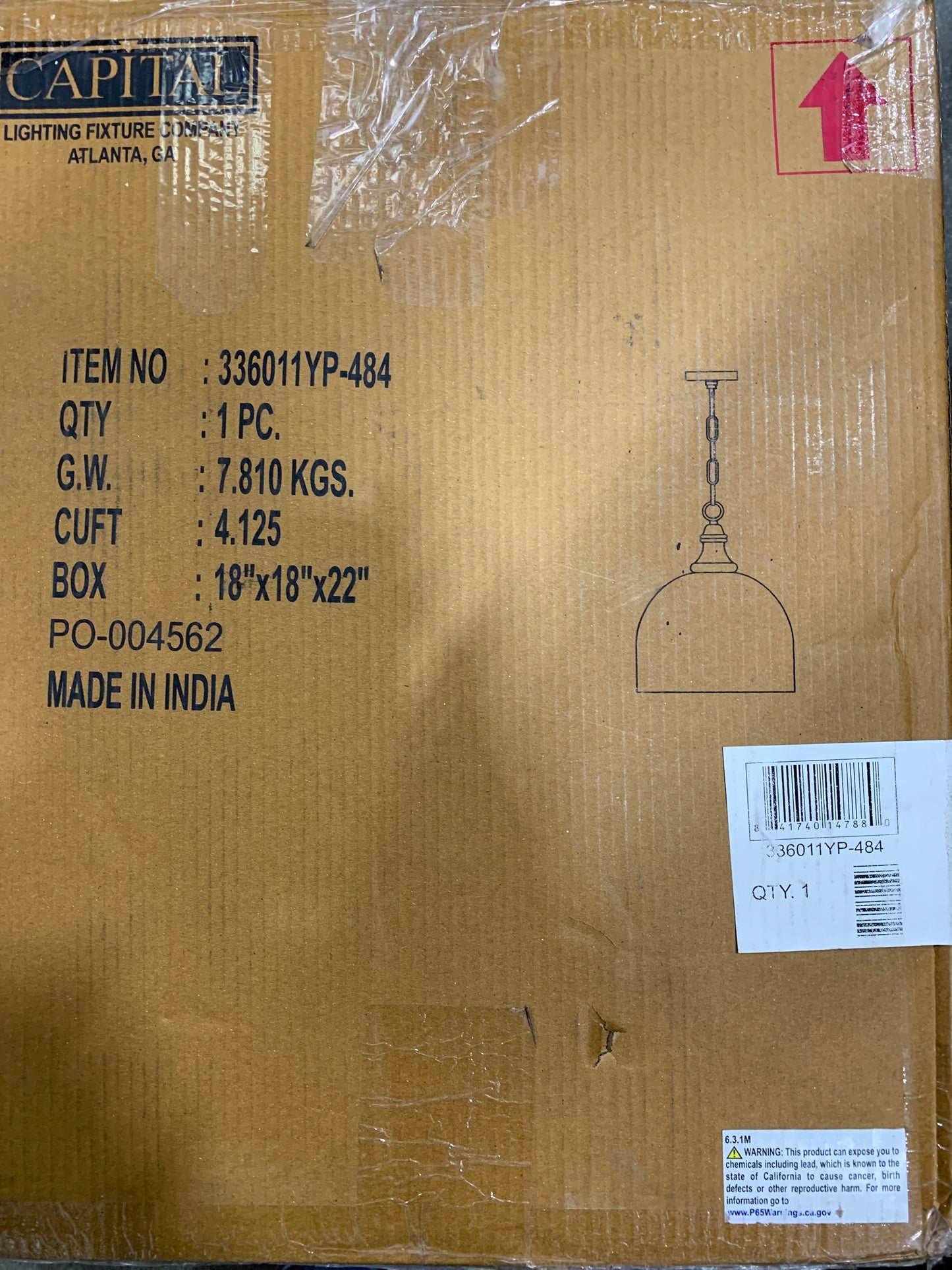 Capital Lighting Rustic Wooden Finial Pendant Light - 336011YP-484