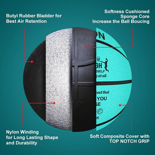 KWOOD Engraved Custom Outdoor Indoor Basketball Gifts - I Love You to The Moon and Back- for Son Graduation Birthday (Blue-for Son)