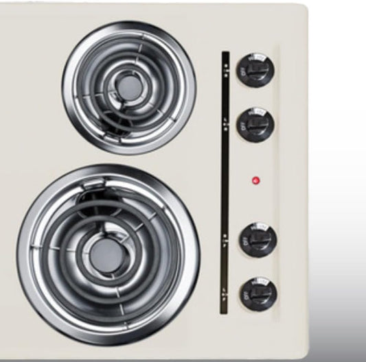 Scratch Summit 30" 4 Burner Electric Cooktop, 230 Volt Coil Electric Cooktop, Bisque- WEL05