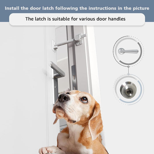 Stewerom Child Proof Door Lock ,Cat Door Holder Latch,Adjustable Door Prop for Cats,Let's Cats in,Keeps Baby & Dog Out of Cat Food & Litter Box No Need for Pet Gates or Interior Cat Door 2pack White