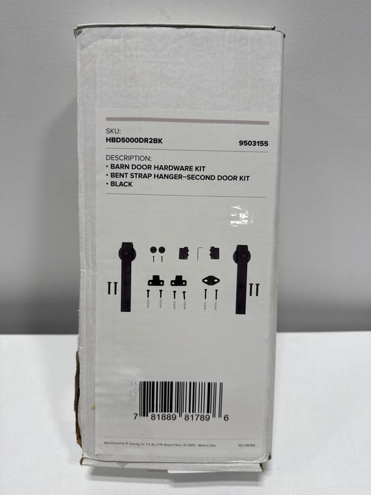 Miseno MBDH0005DR2 Bent Strap Second Barn Door Mounting Hardware Kit Black