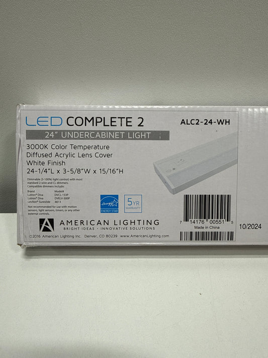 American Lighting ALC2-24 LED Complete 2 24" Undercabinet Light - 3000K Bright White Indoor Lighting Under Cabinet Light Bars