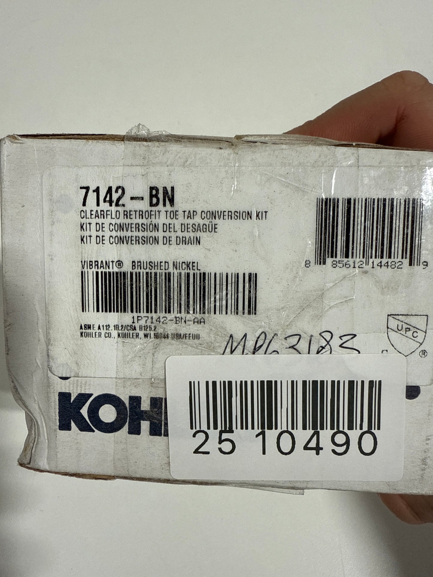 Kohler 7142-BN Clearflo Retrofit Toe Tap Conversion Kit, Vibrant Brushed Nickel