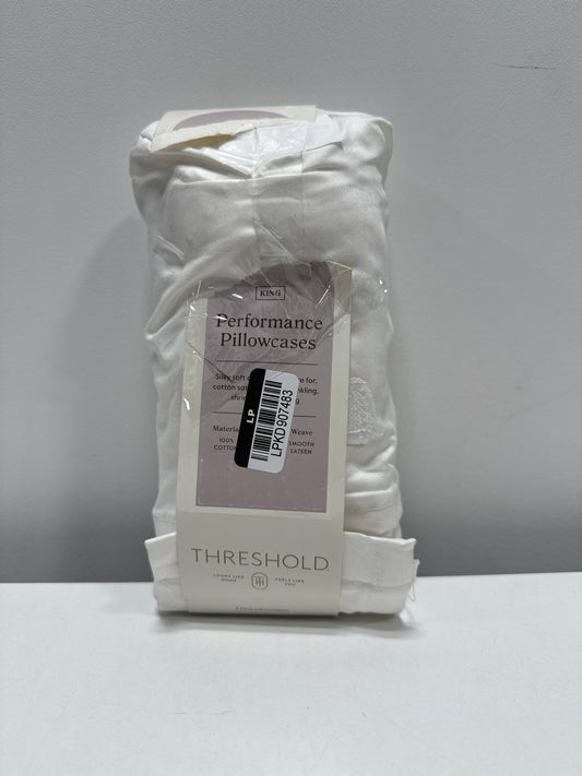 King Solid Performance 400 Thread Count Pillowcase Set White - Threshold™: Cotton Sateen, OEKO-TEX Certified, Set of 2